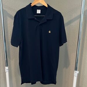 Brooks Brothers Dark Blue Polo Shirt with Gold Logo